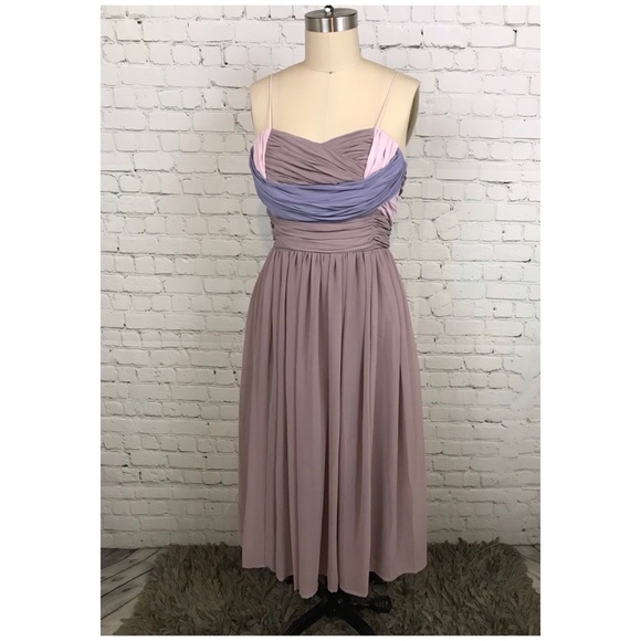 ASOS Dresses Asos Pastel Ruched Sheer Chiffon Cocktail Dress 4